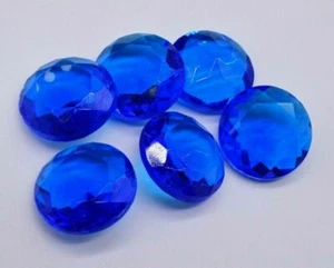 20 Glass Capri- Blue Faceted Round Dentelles Rhinestone Pointed 18 mm Vintage - Picture 1 of 9