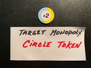 Monopoly Target CIRCLE TOKEN Yellow / Blue x2 Game Replacement Piece / Part 2021 - Picture 1 of 3