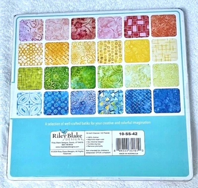 SORBET and SUNDAES Batik 10" Square Stacker Quilt Fabric by Riley Blake (42 Pc) - Image 1 of 2