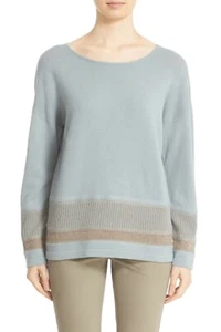 SZ L Lafayette 148 New York Two-Tone Needlepunch Sweater NWT $548 - Picture 1 of 5