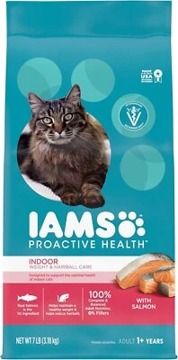 IAMS Proactive Health Adult Indoor Weight & Hairball Care Cat Food Salmon 7lb - Image 1 of 4