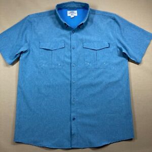 AFTCO American Fishing Tackle Company Blue Vented Fishing Shirt Mens SIze L