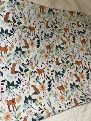 Charisma Pair Unused Poly Standard Pillowcases Deer Woodland Animals Fox Foxes - Image 1 of 4