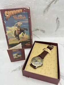 HTF Fossil Cowboy Lucky Horseshoes Uhr Western Vintage Armbanduhr Box Schaden - Bild 1 von 24