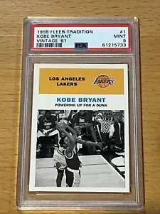1998 Fleer Tradition Vintage '61 Kobe Bryant Michael Jordan #1 PSA 9 Newly Grade - Picture 1 of 2
