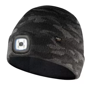 Camouflage Wintermütze mit wiederaufladbarer LED-Leuchte Mütze Lampe - Bild 1 von 1