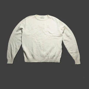 Lord Jeff Sweater Ski Design 100% Cotton Size Large Crewneck White - Picture 1 of 6