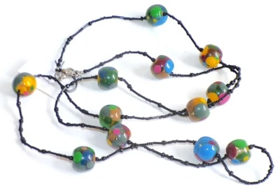 Colar Sobral Petit Boules Bolinha Longo Médio a Escuro Bolinhas Orbe Beads - Imagem 1 de 4