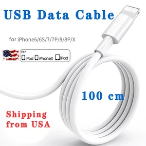 USB 2 A Charger Cables 1 Meter for Apple iPod iPad iPhone 6 7 8 X XS XR Plus - Picture 1 of 6