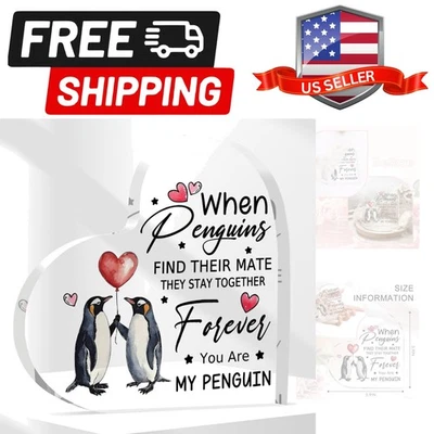 Gifts for Her/Him, Wedding Anniversary Acrylic Love Shape Plaque, Boyfriend G... - Image 1 of 4