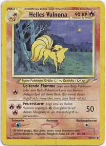 Pokemon Bright Vulnona Uncommon Neo Destiny 50/105 PR German - Picture 1 of 1