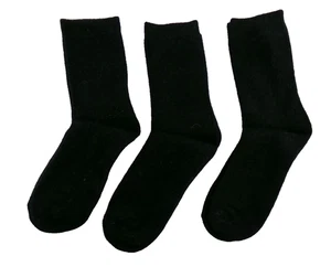 Cashmere and Wool Socks, 3 Pack, Men's/Women's Sizes 6-9, Black New - Picture 1 of 11