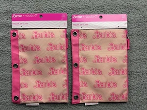 Barbie x Yoobi raccoglitore astuccio zip 3 anelli portamatite logo rosa nuovo 2023 senza PVC - Foto 1 di 6