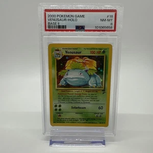 Venusaur Set Base 2 - 2000 Pokemon Holo 18/130 PSA 8 Near Mint - Mint - Foto 1 di 2
