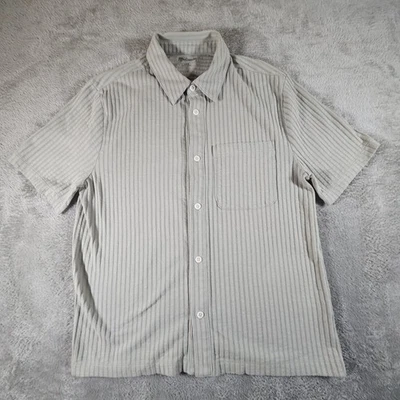 Madewell Shirt Mens Small Gray Striped Short Sleeve Button Up Pocket Do Well - Image 1 of 4