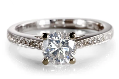 Ring Brillant 0,66 ct TW/P1+ 20 Brillanten 750 IGI Gutachten Gr.54 [BRORS 20347] - Bild 1 von 4