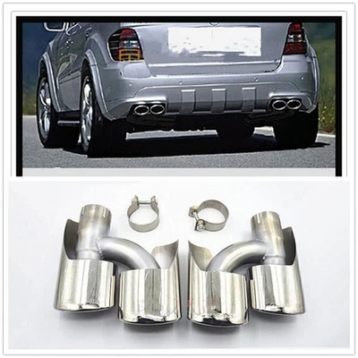Tubo de escape silenciador para Mercedes Benz W164 2010 2011-2013 material SS 2 piezas EE. UU. Foto 1 de 4