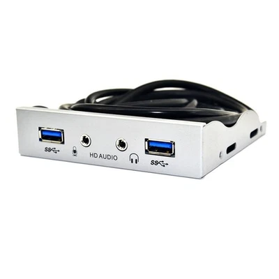 USB 3.0 Hub USB3.0 PC Front Panel für PC 20 Pin 3.5" Floppy Bay Silber  N2W5 - Bild 1 von 4