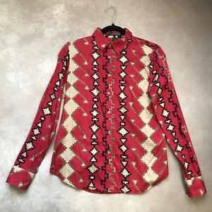 Lauren Ralph Lauren Westernshirt rot schwarz beige Knopfleiste Südwestdruck S - Bild 1 von 4