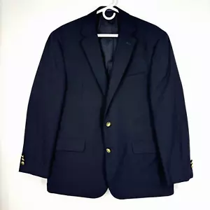 Chaqueta Blazer Stafford Para Hombres Talla 42R Azul Marino Dorado Botones Un Pecho Poliéster - Imagen 1 de 12