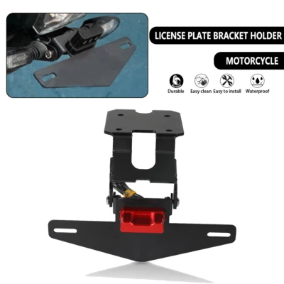 Motorcycle License Plate Bracket Holder With Light For YAMAHA YZF R15 V3 2017-21 - Image 1 of 4