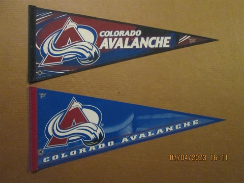 NHL Colorado Avalanche Vintage 1990's Lot of 2 Different Team Logo Pennants Cover