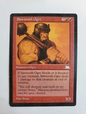 MTG Magic The Gathering Card Sawtooth OgreSummon Ogre Red Weatherlight 1997 - Image 1 of 2
