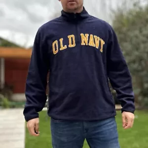Old Navy Navy Fleece Jacket Men's Size XL 1/4 Zip Jacket Sweater Windbreaker - Picture 1 of 6