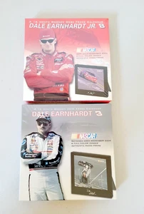 2003 Nascar Dale Earnhardt & Dale Earnhardt Jr. 16 Month Wooden Desk Calendar - Picture 1 of 5