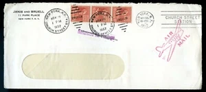 Cubierta de correo aéreo U.S. Scott 815 (3) Prexie On 1952 devuelta para franqueo - Imagen 1 de 2