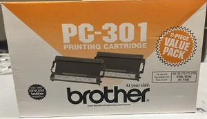 Cartucho de impresión Brother PC-301 PC301 2 genuino paquete de valor de 2 piezas (caja abierta) - Imagen 1 de 11