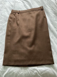 WEEKEND MAX MARA braun 100 % Wolle maßgeschneiderter Rock UK Größe 14 hergestellt in Italien - Bild 1 von 3