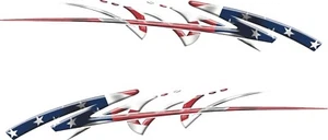 Amerikanische Flagge Streifen Grafik Kit Pferd Anhänger LKW Boot Aufkleber - Bild 1 von 1