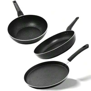 3 - Type Non - Smoking Non - Stick Frying Pan Set - for Eggs, Steaks, Pizza - Picture 1 of 18