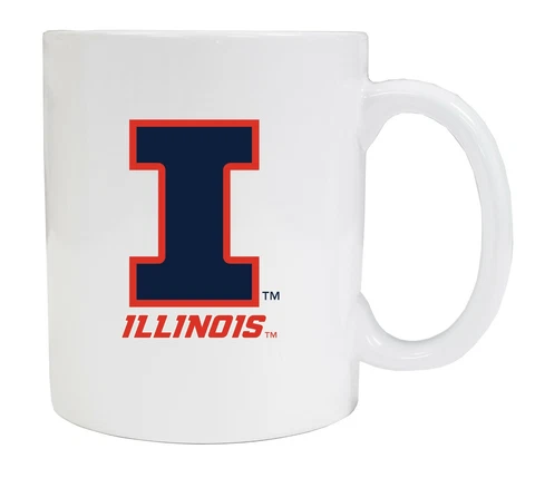 Illinois Fighting Illini Coffee Mug-NCAA White Ceramic Mug Set 2 Pack Cover