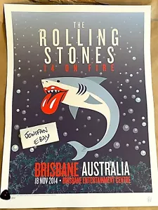 Rolling Stones 14 On 🔥 Tour 2014 BRISBANE AUSTRALIA #300 ORG Litho Poster Print - Picture 1 of 6