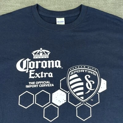 Sporting Kansas City Mens XL Shirt Corona Extra Beer Navy Blue MLS Soccer Tee - Image 1 of 4