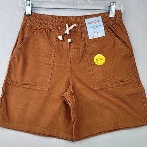 Cat & Jack Kids Pull-On Corduroy Shorts L 10/12 Adjust Waist Brown Above Knee - Picture 1 of 7