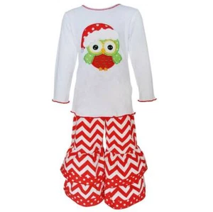 AnnLoren Mädchen Weihnachteule Shirt und Hose Set 4/5T - Bild 1 von 3
