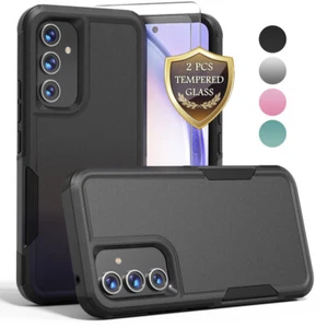 For Samsung Galaxy A03S A13 A14 A53 A54 5G Case Rugged Hard Cover+Tempered Glass - Photo 1 sur 19