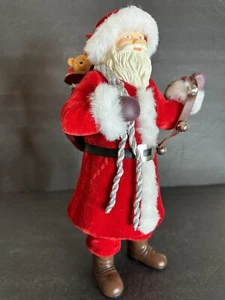 Weihnachtsmann Weihnachtsfigur Spielzeugsack Punze 2011 alte Welt roter Samt 12 Zoll - Bild 1 von 23
