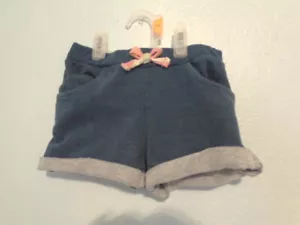 Isaac Mizrahi girls 5/6 shorts Denim navy blue Bow - Picture 1 of 4