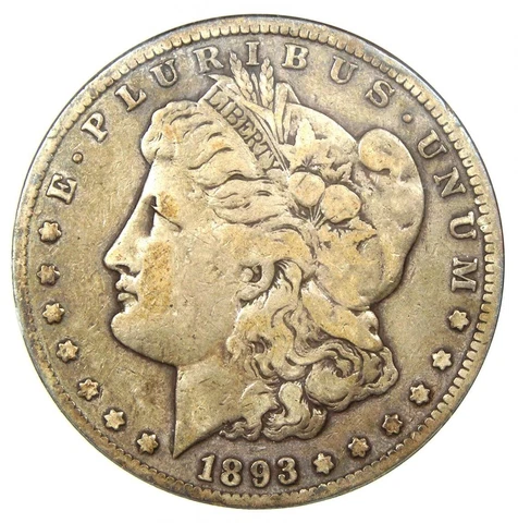 1893-CC Morgan Silver Dollar $1 Carson City Coin - Certified ANACS F15 - Rare! Cover