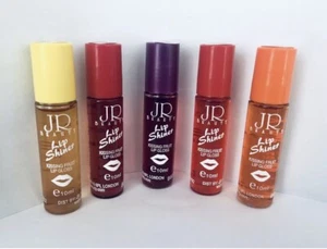 10 ml Bottles J R Beauty 5 Different Fruit Flavoured Roll On Lip Shiner Gloss - Picture 1 of 12