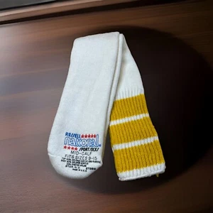 VTG Russell Athletic Tube Sport Socks Yellow Mid Calf Stripes Size 9-15 USA 20” - Picture 1 of 6