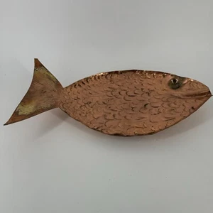 Vintage Fish Solid Copper Candy Bowl Dish Decor w/ Patina Rustic Primitive - Picture 1 of 17
