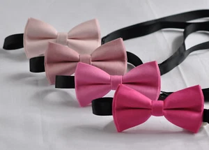 Baby Dusty Candy Hot 4 Levels Pink Cotton BOW TIE for Men Boy Baby Toddler Kids - Picture 1 of 22