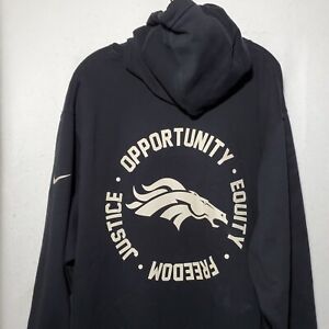 Nike Denver Broncos Hoodie Mens 3XL Sweatshirt Black Team Issued inspire Change