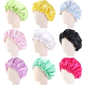 Child Kids Girls Night Sleep Cap Bonnet Hat Head Cover Satin Adjust Elastic Band - Picture 1 of 22