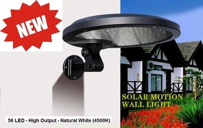 56 LED - 5 WATT - SOLAR Security Light Motion Activated - Hi & Lo White LED - Image 1 of 4